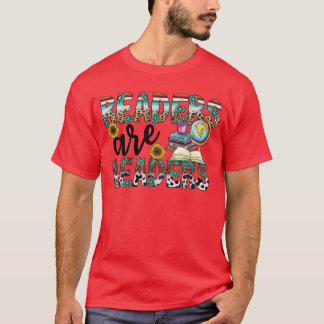 T-shirt Les Lecteurs Sont Leaders Boho Leopard Livre Lover