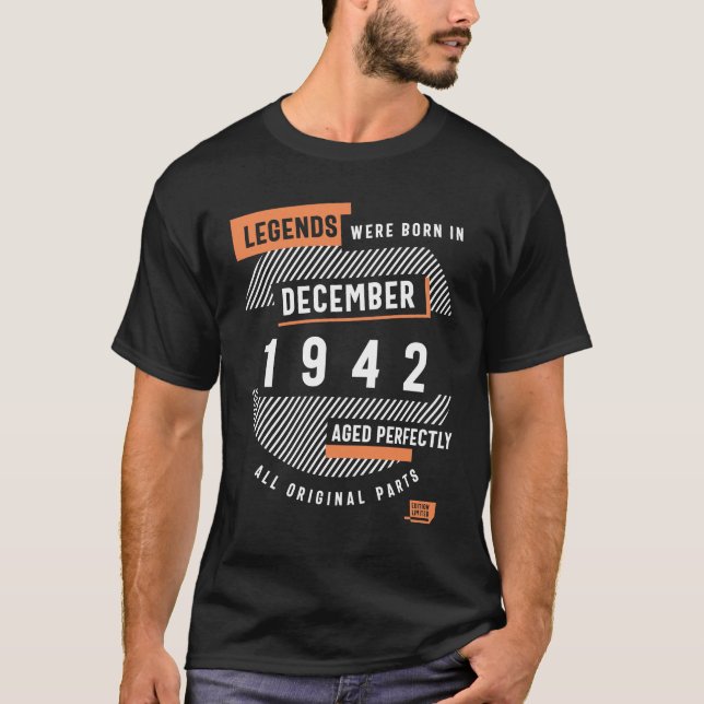T-shirt Les Légendes D'Anniversaire Sont Nées En Décembre  (Devant)