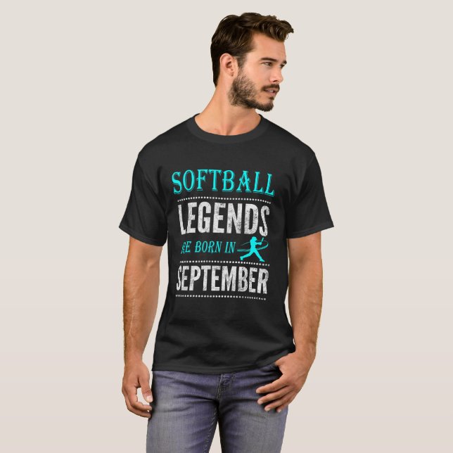 T-shirt Les légendes du base-ball sont nées en septembre (Devant entier)
