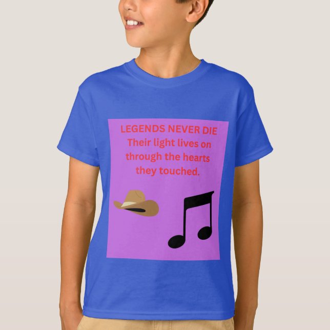 T-SHIRT LES LÉGENDES NE MEURENT JAMAIS (Devant)