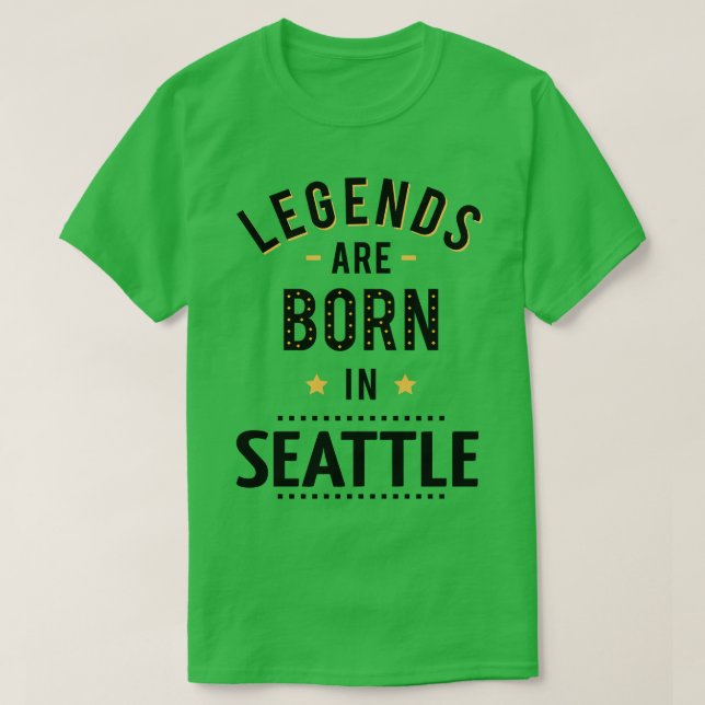 T-shirt Les Légendes Sont Nées À Seattle (Design devant)