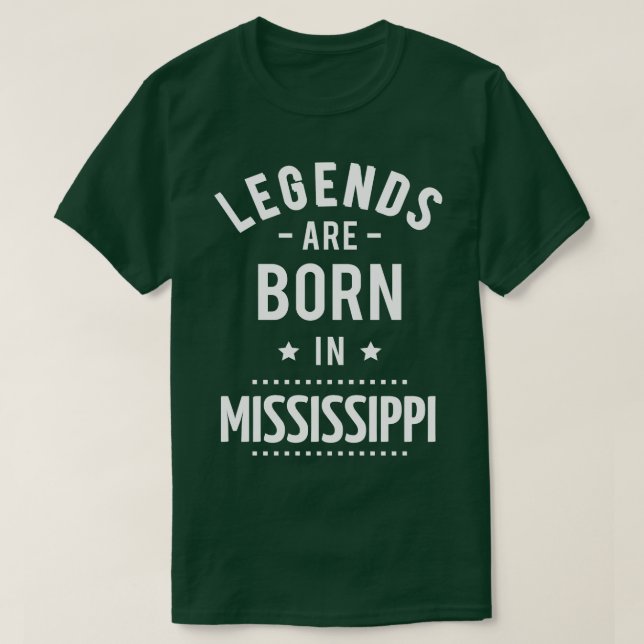 T-shirt Les Légendes Sont Nées Au Mississippi 1 (Design devant)
