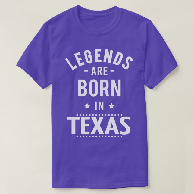 T-shirt Les Légendes Sont Nées Au Texas (Design devant)