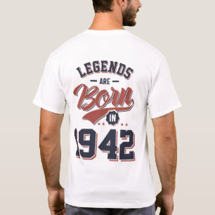 T-shirt Les légendes sont nées en 1942 Cadeau d'anniversai