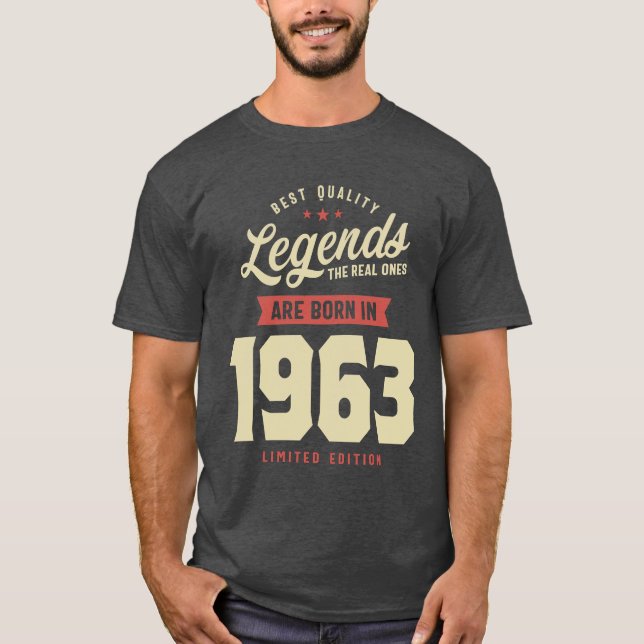T-shirt Les légendes sont nées en 1963 60e anniversaire (Devant)
