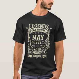 T-shirt Les légendes sont nées en 1963 Cadeaux 62ème anniv