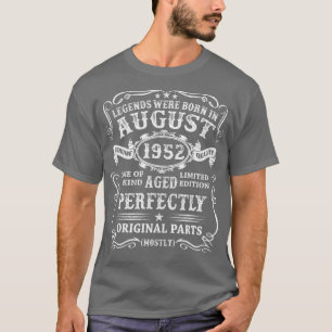 T-shirt Les Légendes Sont Nées En Août 1952 70e Anniversai