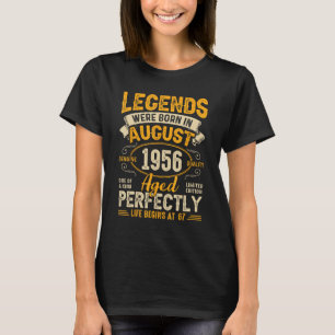 T-shirt Les Légendes Sont Nées En Août 1956 67ème Annivers