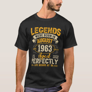 T-shirt Les Légendes Sont Nées En Août 1963 58E Anniversai