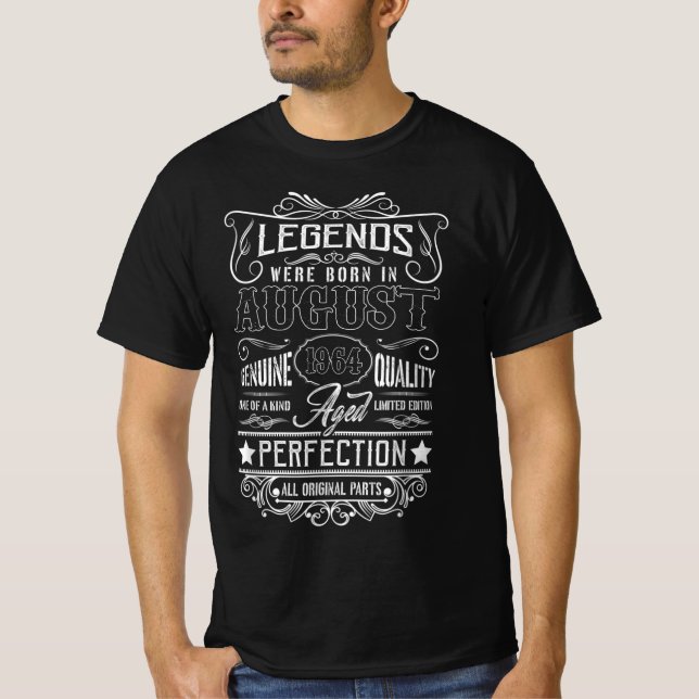 T-shirt Les Légendes Sont Nées En Août 1964 Toutes Les Ori (Devant)
