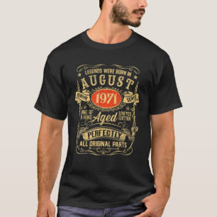 T-shirt Les Légendes Sont Nées En Août 1971 50E Anniversai