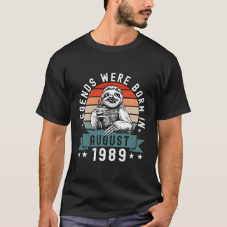 T-shirt Les Légendes Sont Nées En Août 1989 Sloth