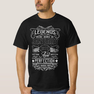 T-shirt Les Légendes Sont Nées En Janvier 1976 Tous Les Or