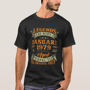T-shirt Les Légendes Sont Nées En Janvier 1979 44E Anniver