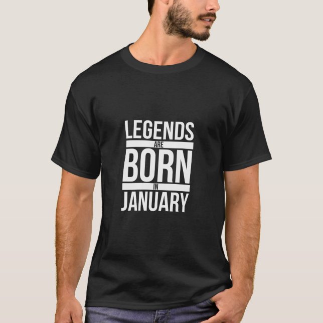 T-shirt Les Légendes Sont Nées En Janvier Mois Anniversair (Devant)
