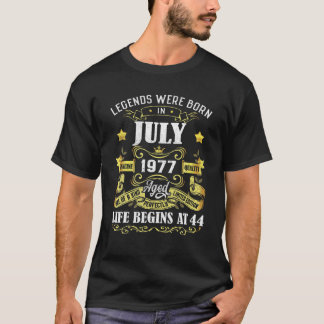 T-shirt Les Légendes Sont Nées En Juillet 1977 44E Quarant