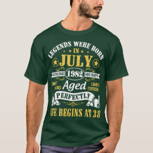 T-shirt Les Légendes Sont Nées En Juillet 1982 Âge De Qual