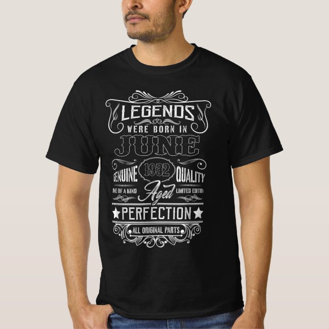 T-shirt Les Légendes Sont Nées En Juin 1932 Toutes Les Par (Devant)