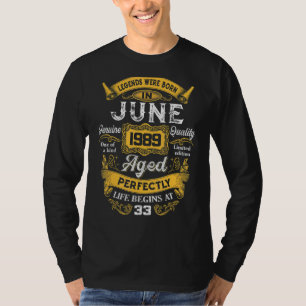 T-shirt Les Légendes Sont Nées En Juin 1989 33ème Annivers