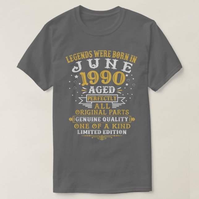T-shirt Les Légendes Sont Nées En Juin 1990 32 Ans 32E B (Design devant)
