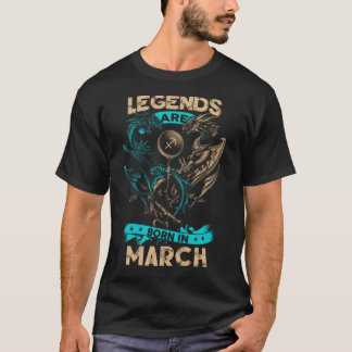 T-shirt Les Légendes Sont Nées En Mars