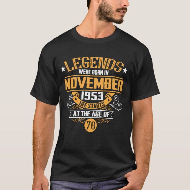 T-shirt Les légendes sont nées en novembre 1953 (Devant)