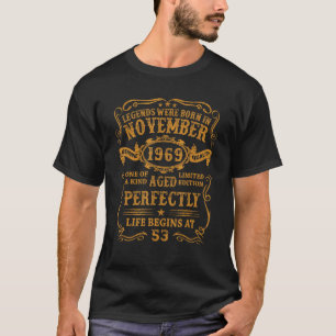 T-shirt Les Légendes Sont Nées En Novembre 1969 53 Ans Fo