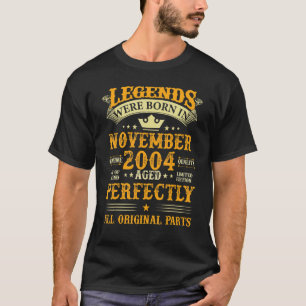 T-shirt Les légendes sont nées en novembre 2004 18 ans 18e