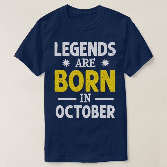 T-shirt Les légendes sont nées en octobre 1 (Design devant)