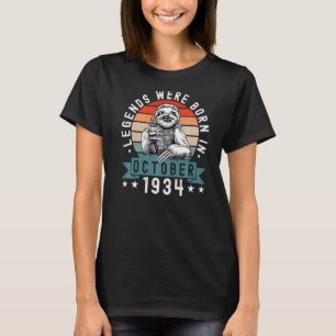 T-shirt Les Légendes Sont Nées En Octobre 1934 Anniversair