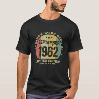 T-shirt Les Légendes Sont Nées En Septembre 1962 Classique