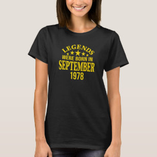 T-shirt Les Légendes Sont Nées En Septembre 1978