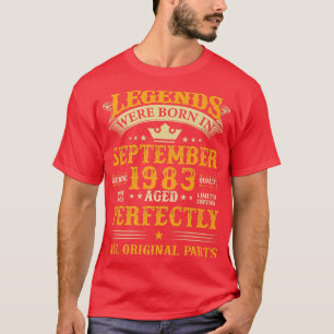 T-shirt Les légendes sont nées en septembre 1983 39 ans 39
