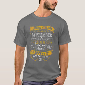 T-shirt Les Légendes Sont Nées En Septembre 2000 21E Anniv