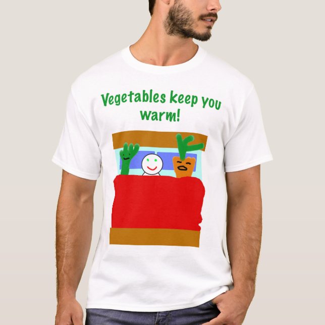 T-shirt Les légumes vous gardent pour chauffer ! (Devant)