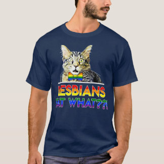 T-shirt Les lesbiennes mangent ce chat