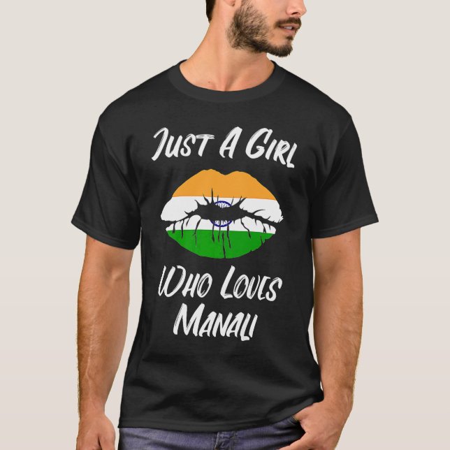 T-shirt Les lèvres et la bouche Amour Drapeau Indien Manal (Devant)