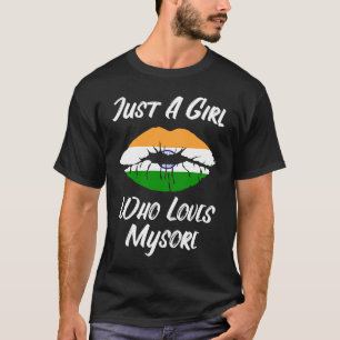 T-shirt Les lèvres et la bouche Amour Drapeau Indien Mysor