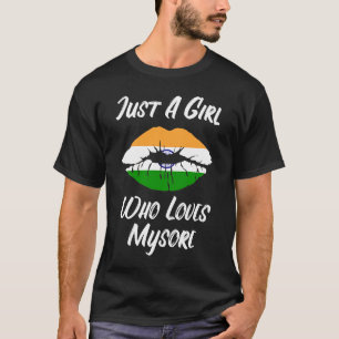 T-shirt Les lèvres et la bouche Amour Drapeau Indien Mysor