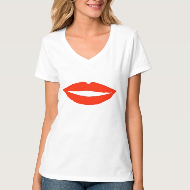T-shirt Les lèvres rouges le gardent simple doux (Devant)