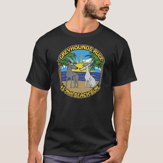 T-SHIRT LES LÉVRIERS RÈGLENT 45 MPH BEACH BUM (Devant)