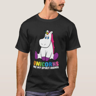 T-shirt Les licornes sont mes animaux spirituels Licornes