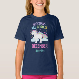 T-shirt Les licornes sont nées en décembre personnalisé