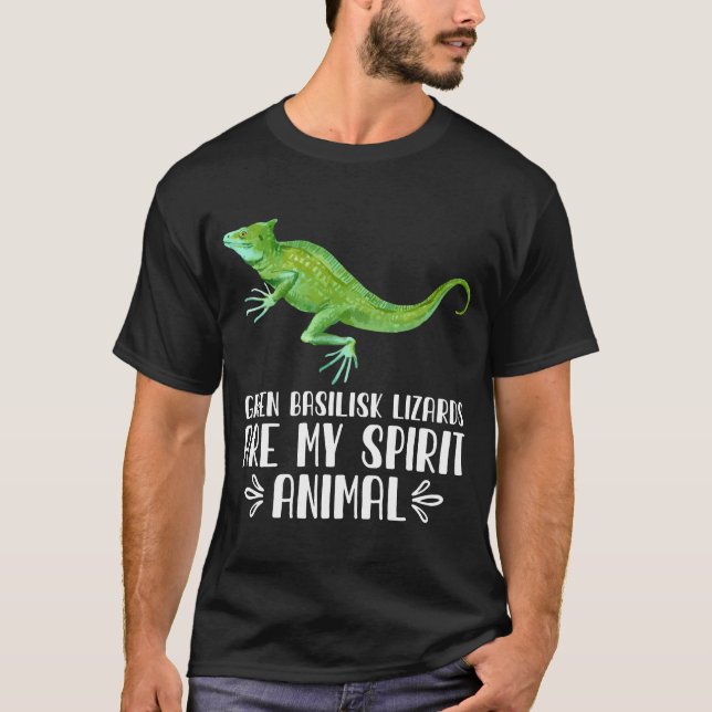T-shirt Les Lizards Basilisques Vert Sont Mon Esprit Anima (Devant)