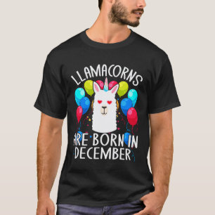 T-shirt Les Llamacornes Naissent En Décembre Cute Llama U