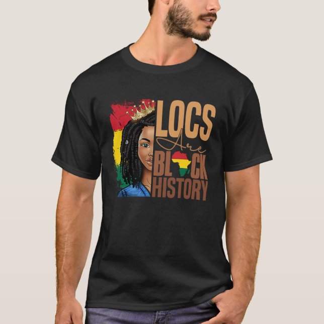 T-shirt Les Locaux Sont Noirs Histoire BHM Afro Dreadlocks (Devant)