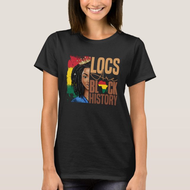 T-shirt Les Locaux Sont Noirs Histoire BHM Afro Dreadlocks (Devant)
