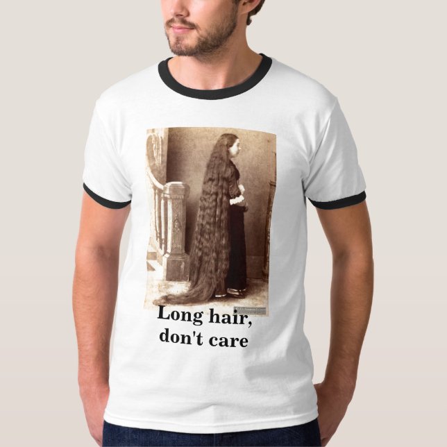 T-shirt Les longs cheveux, ne s'inquiètent pas (Devant)