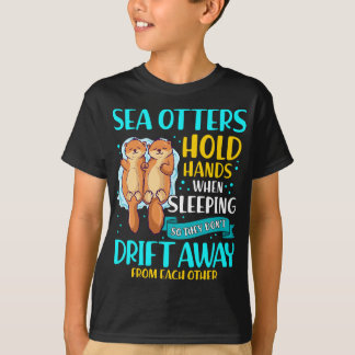 T-shirt Les loutres de mer tiennent les mains quand elles 
