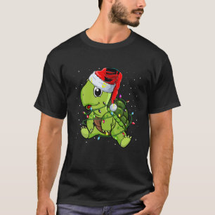 T-shirt Les lumières de Noël de la tortue de mer Drôle San